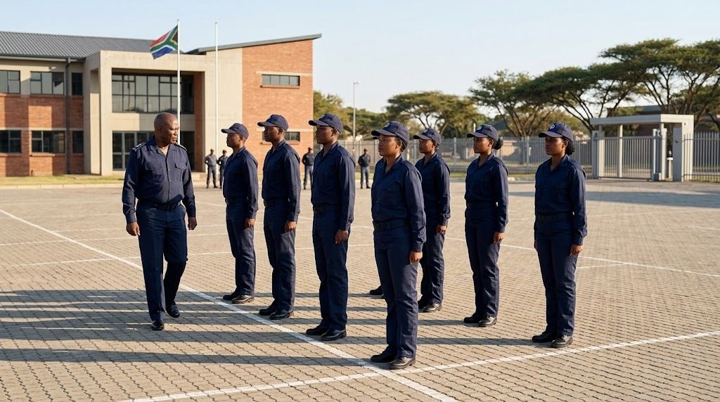 Officers on parade during inspection